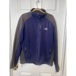 The North Face Men's L Blue Gray Long Sleeve Full Zip Polartec Fleece Jacket
